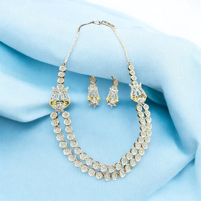 Two layer Sliver Zirconia Jewellery Set