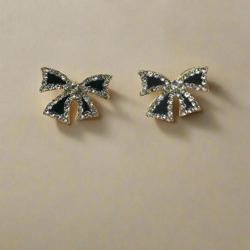 Black Bow Party Wear Studs