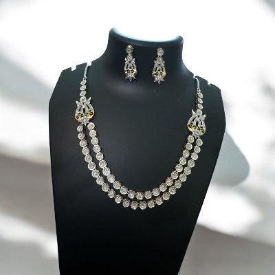 Two layer Sliver Zirconia Jewellery Set
