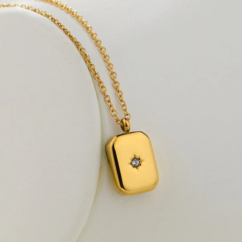 Brick Stone Embedded Necklace