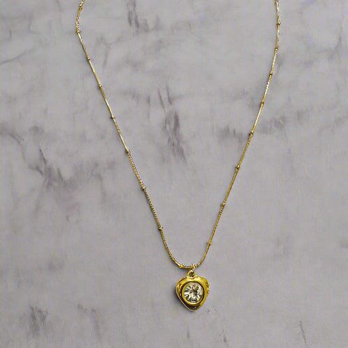 Heart Gem Stone Necklace