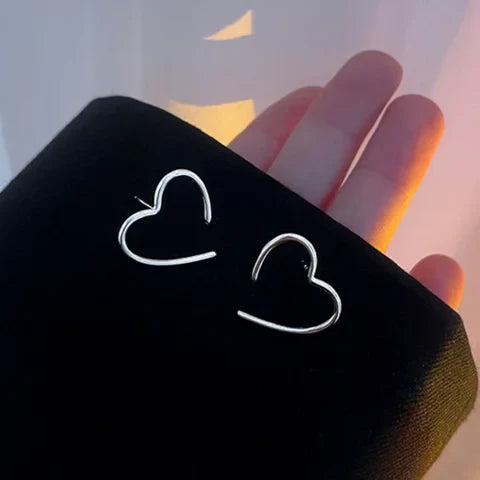 Sliver Half Heart Earrings
