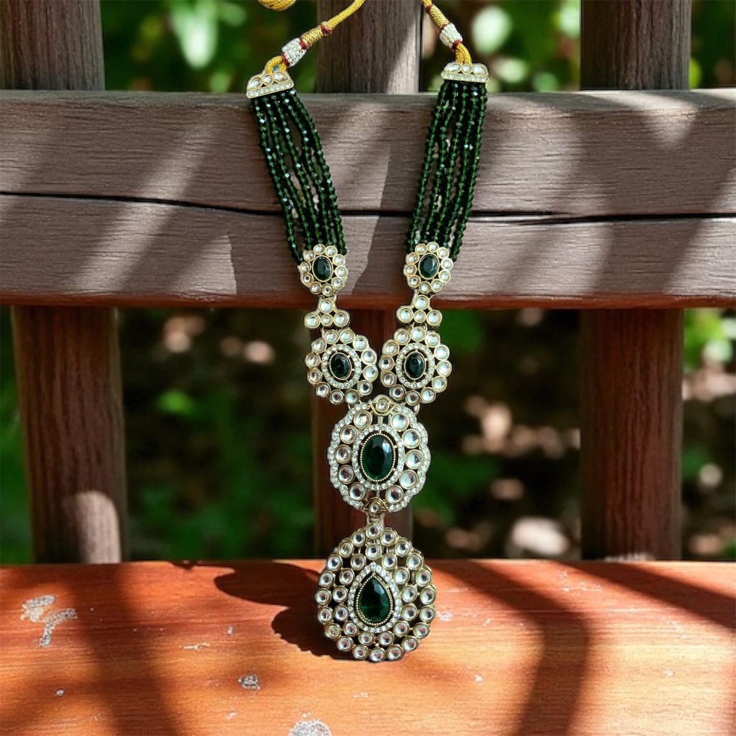 Long Emerald Green Jewellery Set