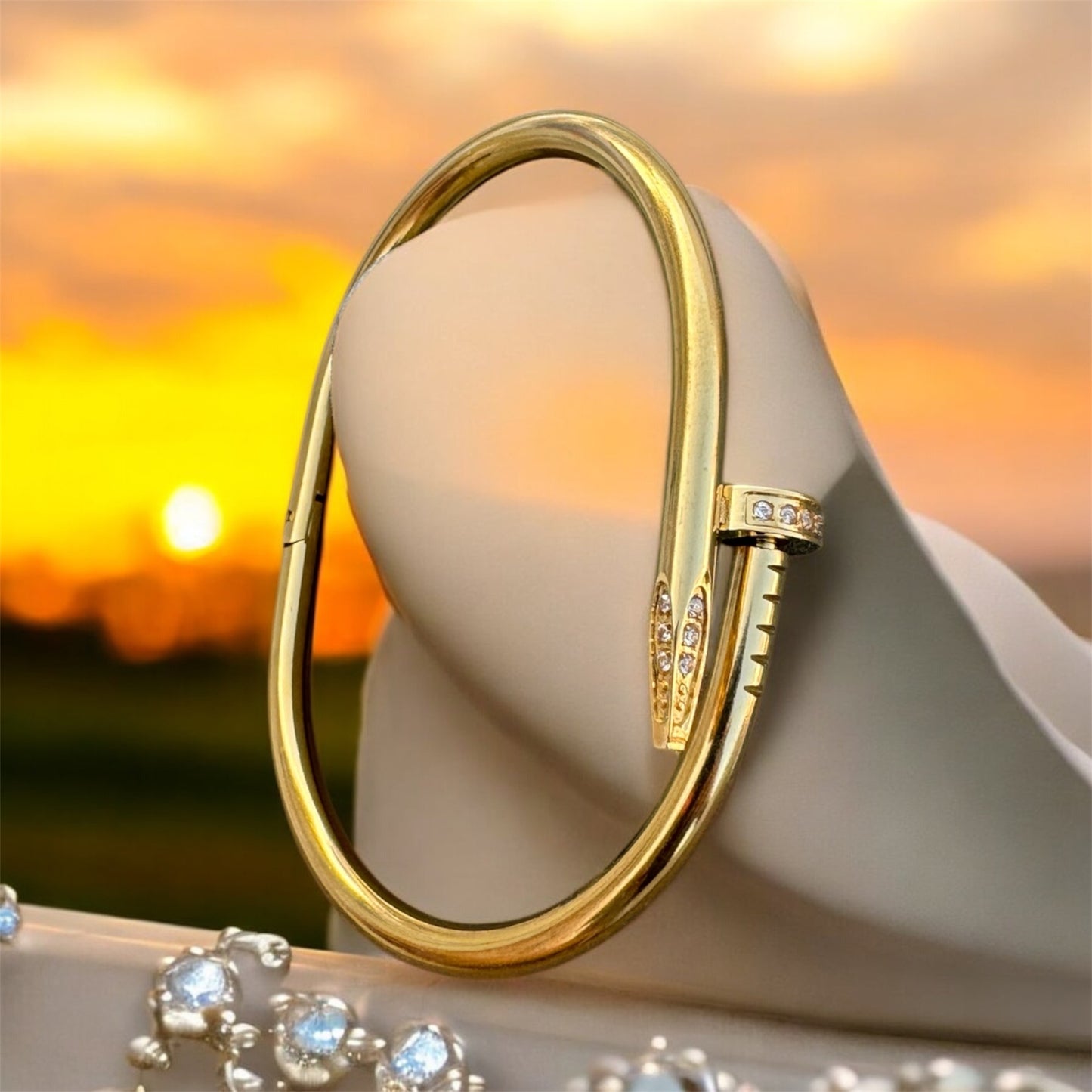 Nail Shaped Stainless Steel Bracelet