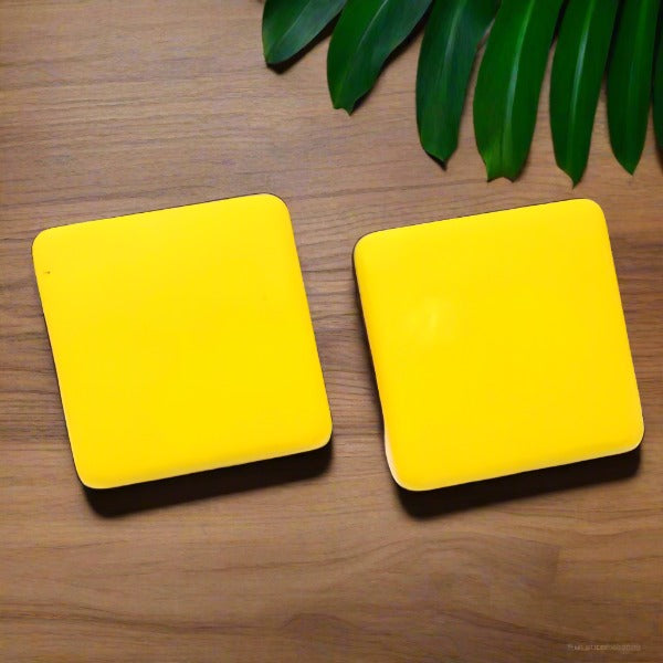Yellow Square Studs