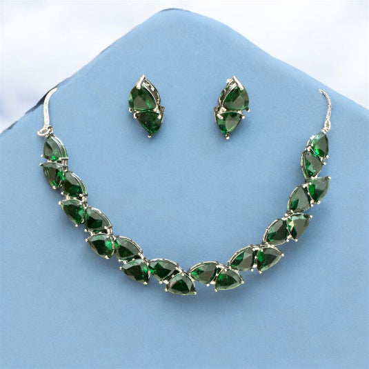 Emerald Green Cubic Zirconia Jewellery Set