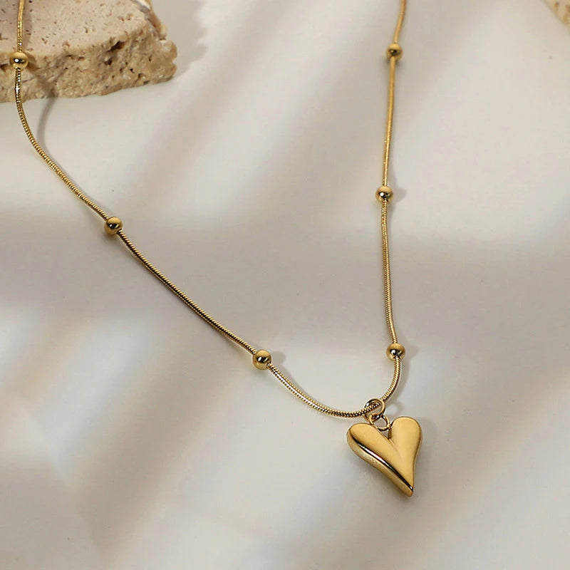 V Shape Heart Necklace