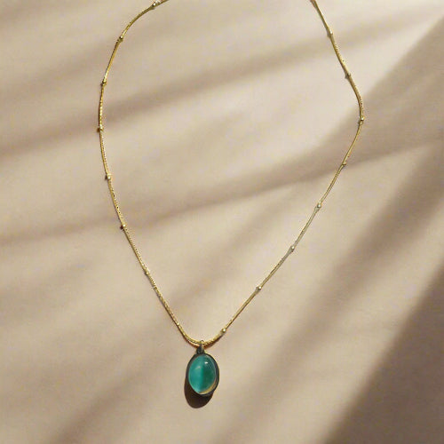 Teal Blue Stone Necklace
