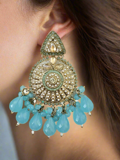 Turquoise Blue Chandbalis
