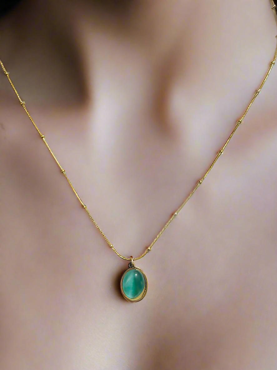 Teal Blue Stone Necklace