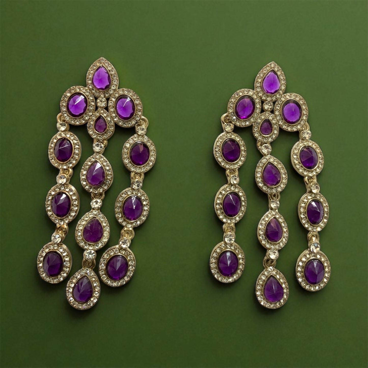 Purple Diamond Stone Dangler