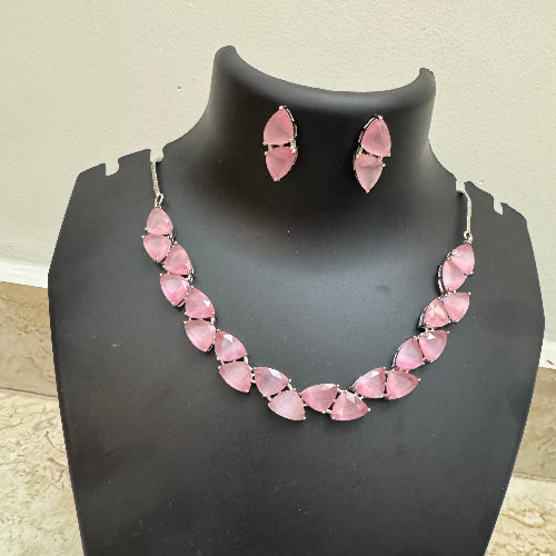Pink Cubic Zirconia Jewellery Set