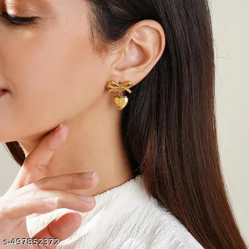 Bow Heart Earrings