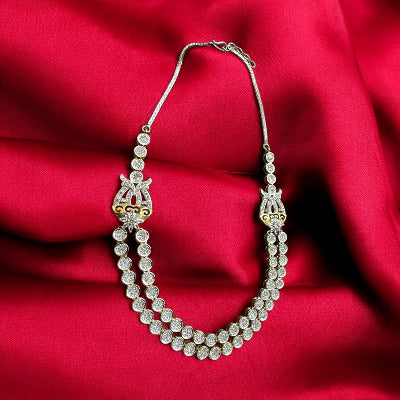 Two layer Sliver Zirconia Jewellery Set