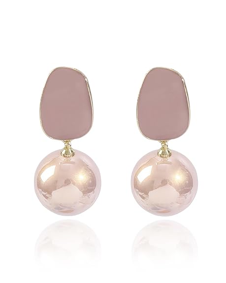 Pink Pearl Drop Earrings