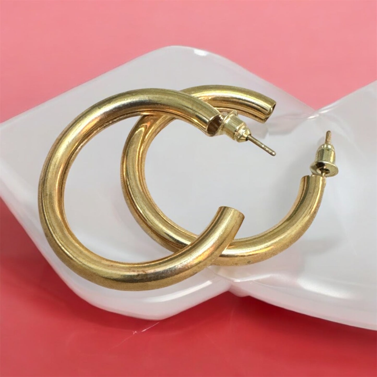 Plain Golden Hoop Earrings