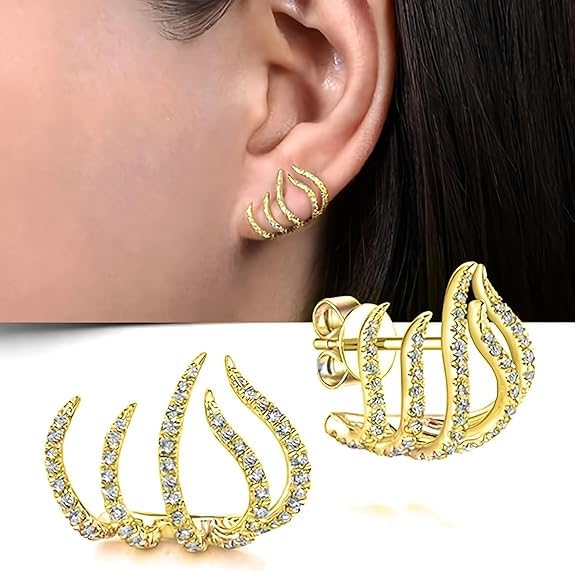 Golden-White Diamond Embeded Earcuff