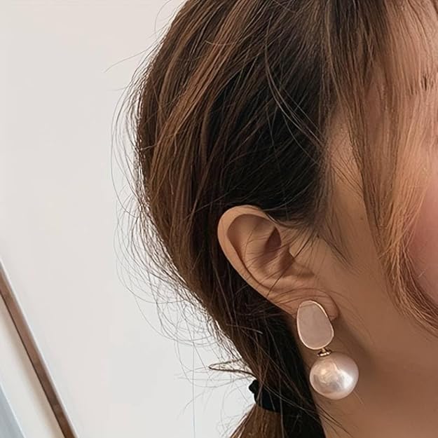 Pink Pearl Drop Earrings