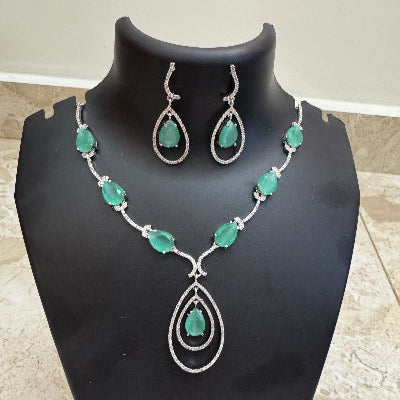 Turquoise Blue Zirconia Jewellery Set