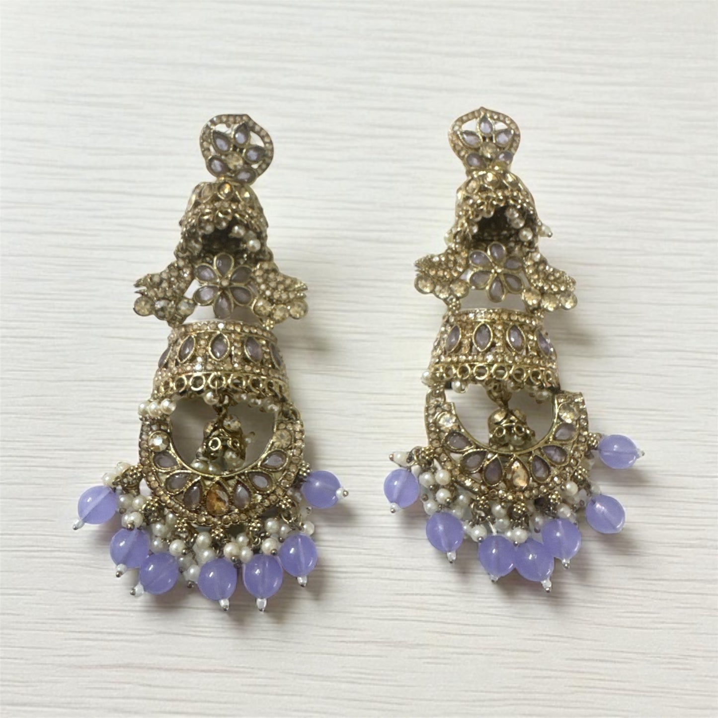 Lavender Jhumar Chandbali
