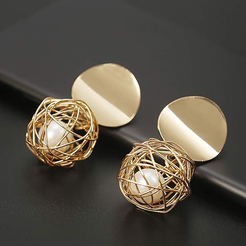 Golden Round Drop Earring