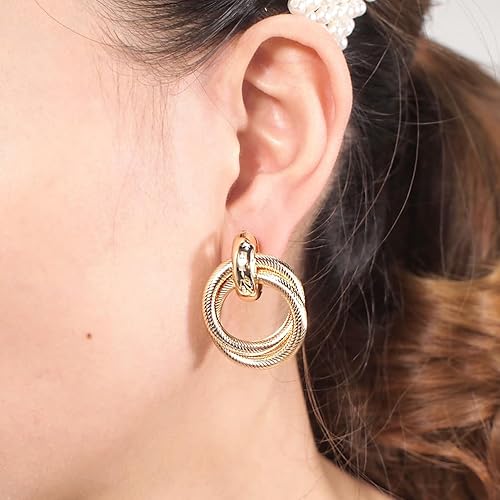 Golden Swirl Drop Earrings