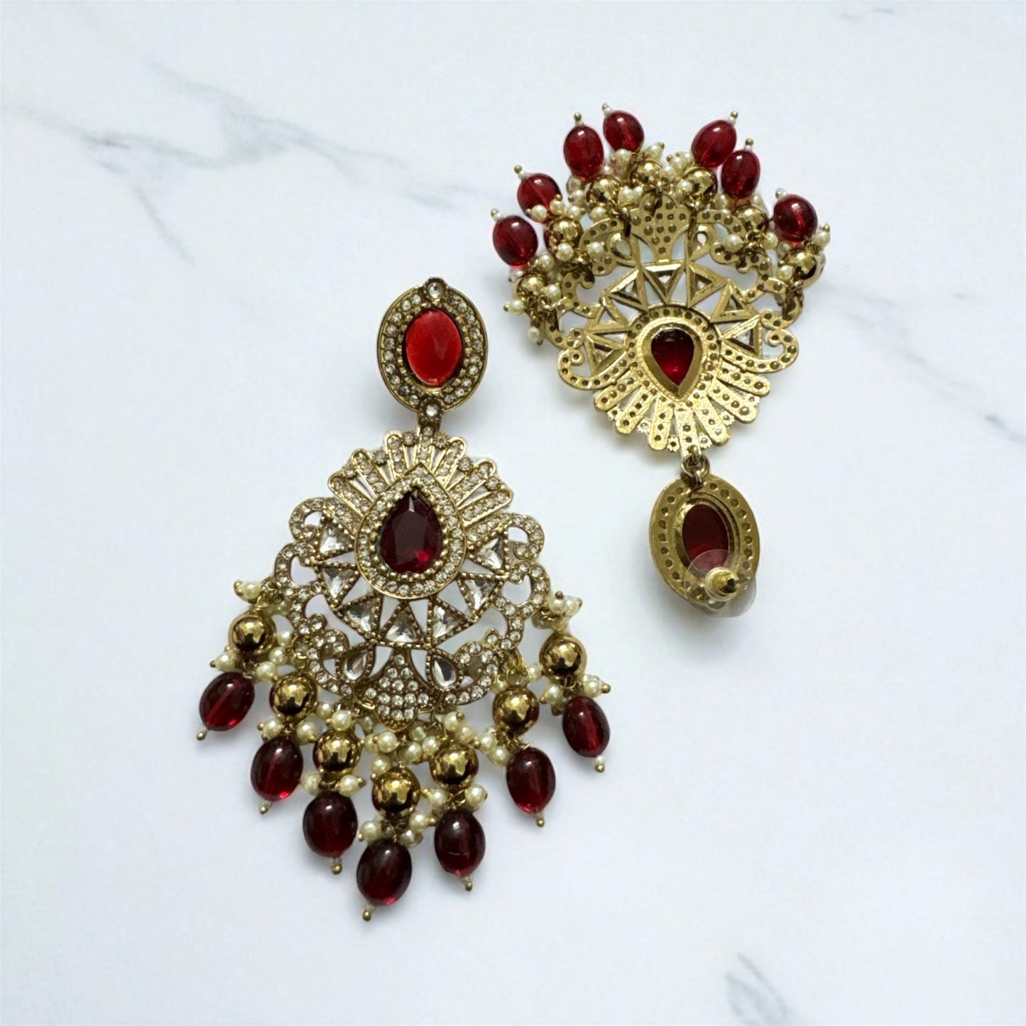 Devi Red Chandbali