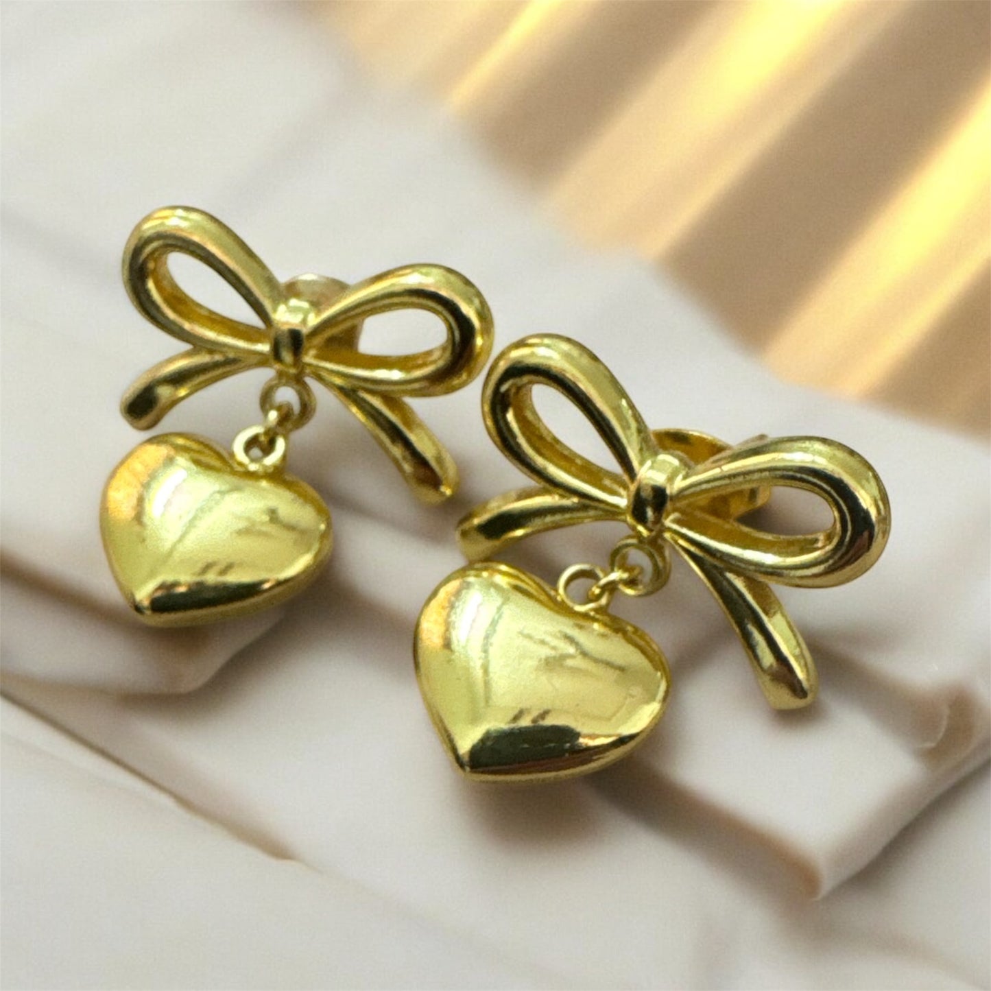Bow Heart Earrings