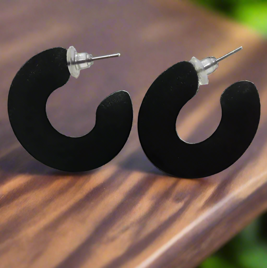 Black Velvet Hoop Earrings