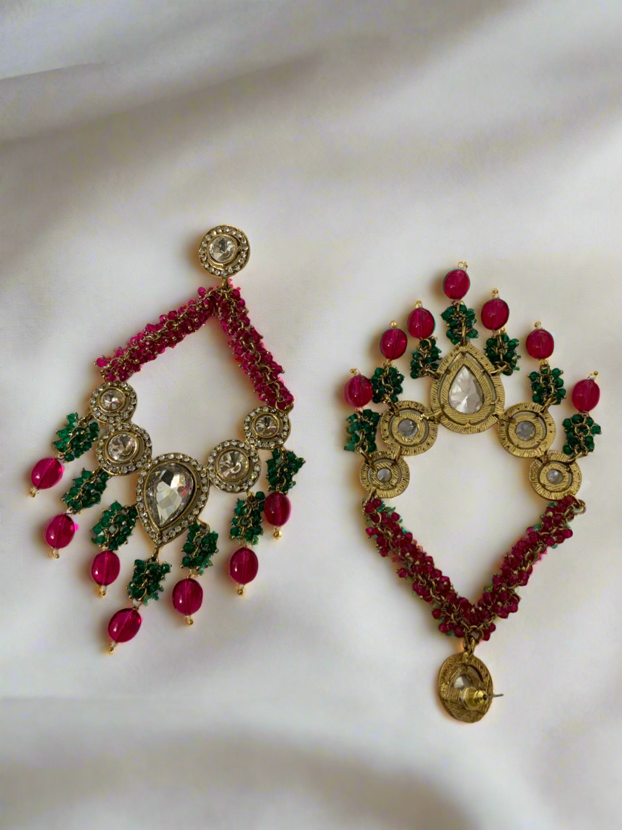 Rani Pink Deepika Chandbali