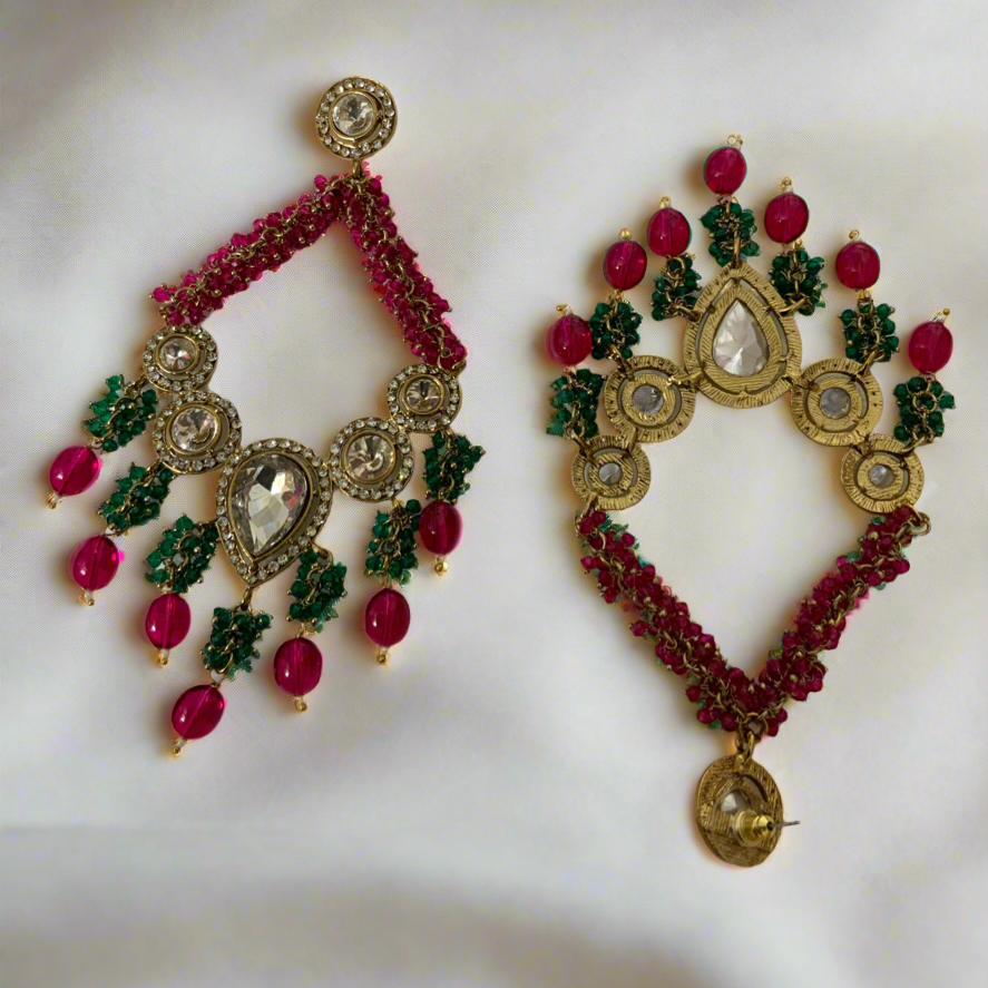 Rani Pink Deepika Chandbali