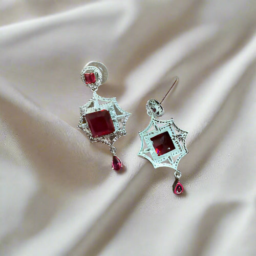 Wine Cubic Zirconia Jewellery Set
