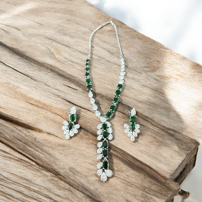 Emerald Green Zirconia Jewellery Set