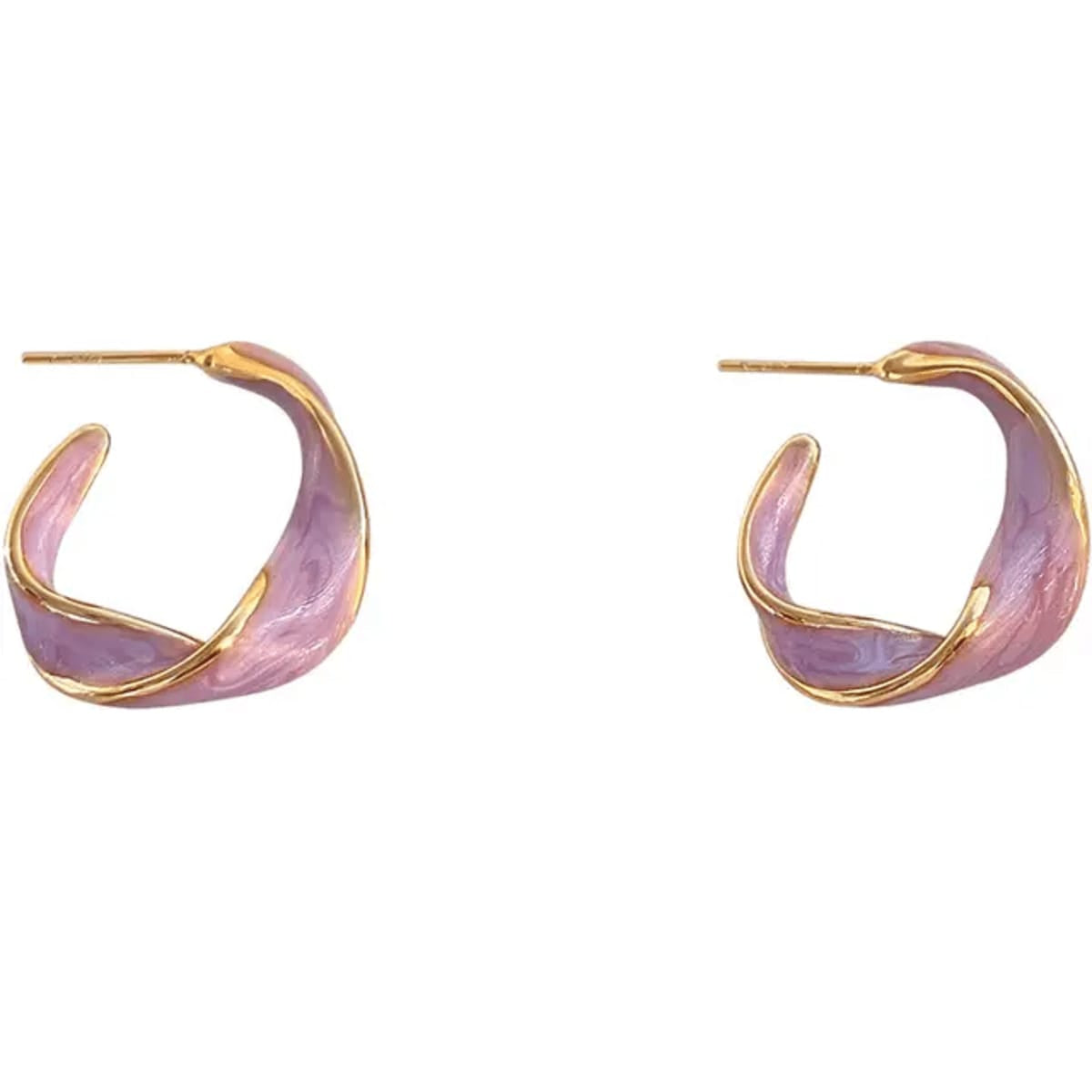 Purple Curved Casual Earrings