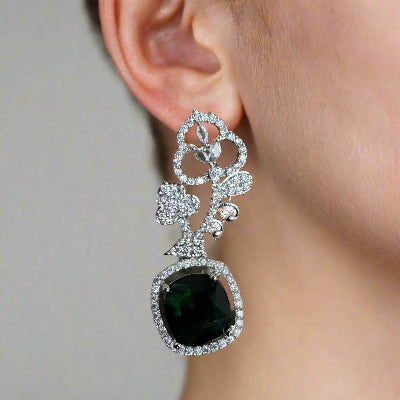EMERALD GREEN ZIRCONIA DANGLERS
