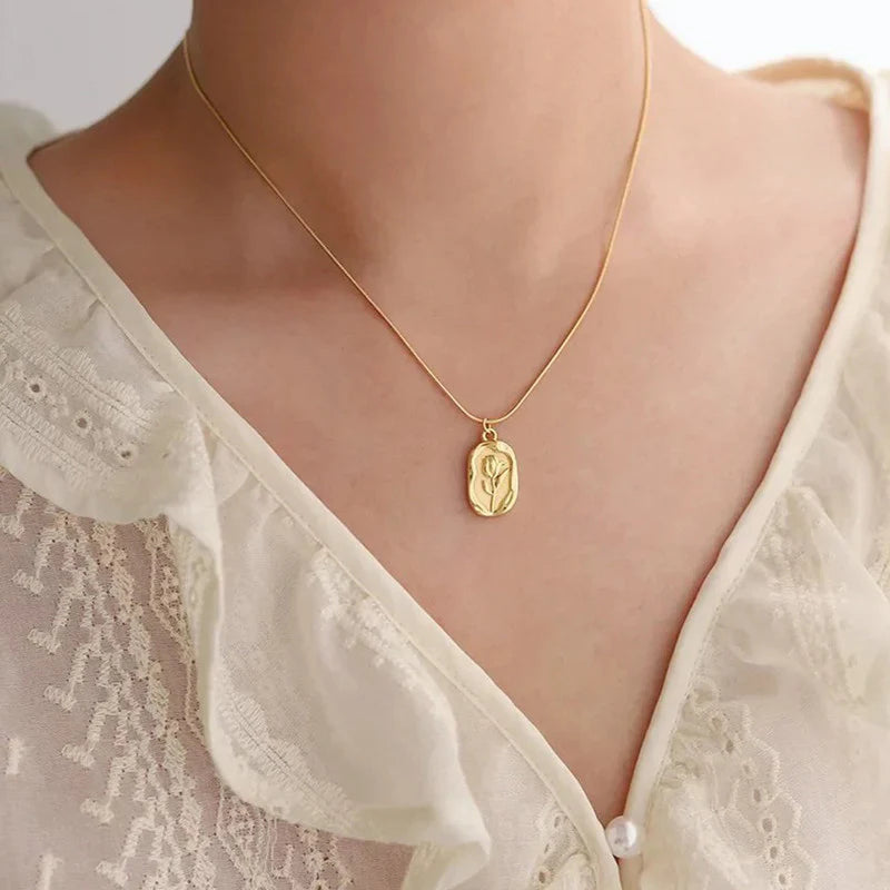 Golden Rose Necklace