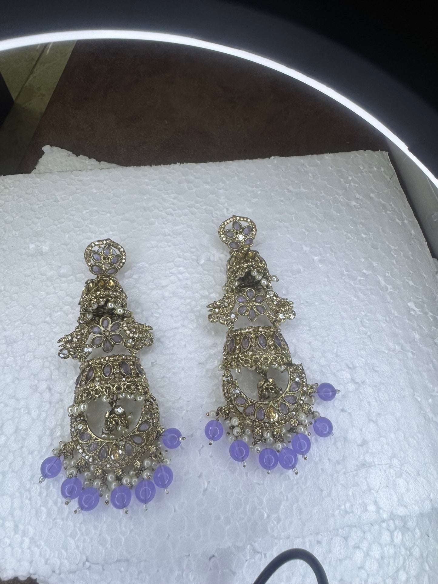 Lavender Jhumar Chandbali