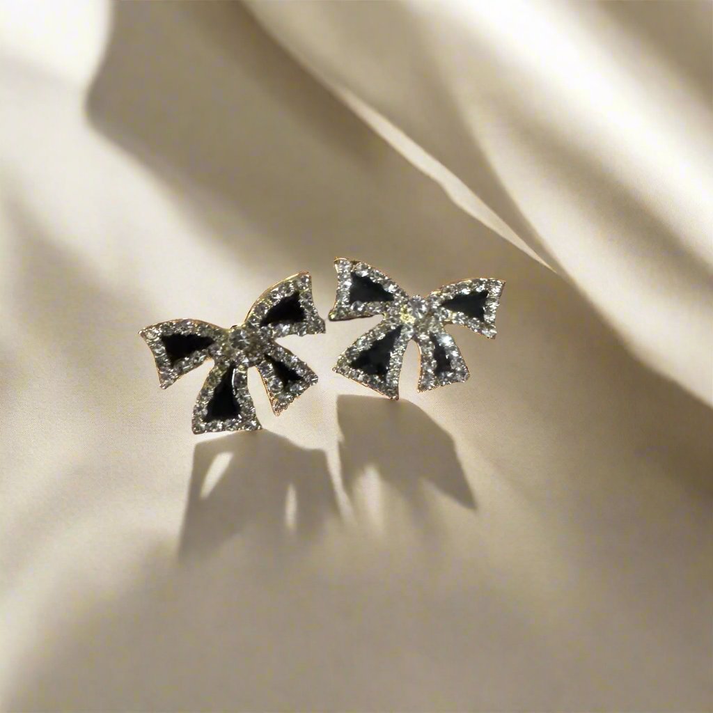 Black Bow Party Wear Studs