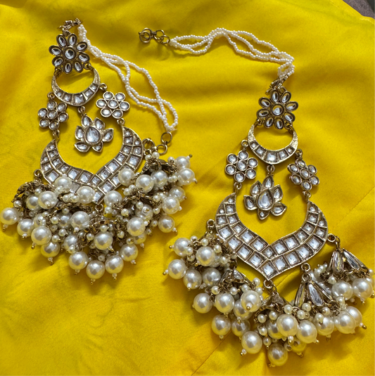 White Kan Chain Earrings