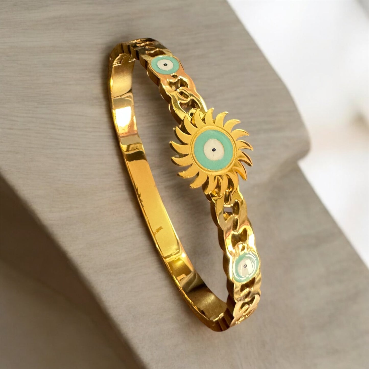 Sun Evil-Eye Stainless Steel Bracelet