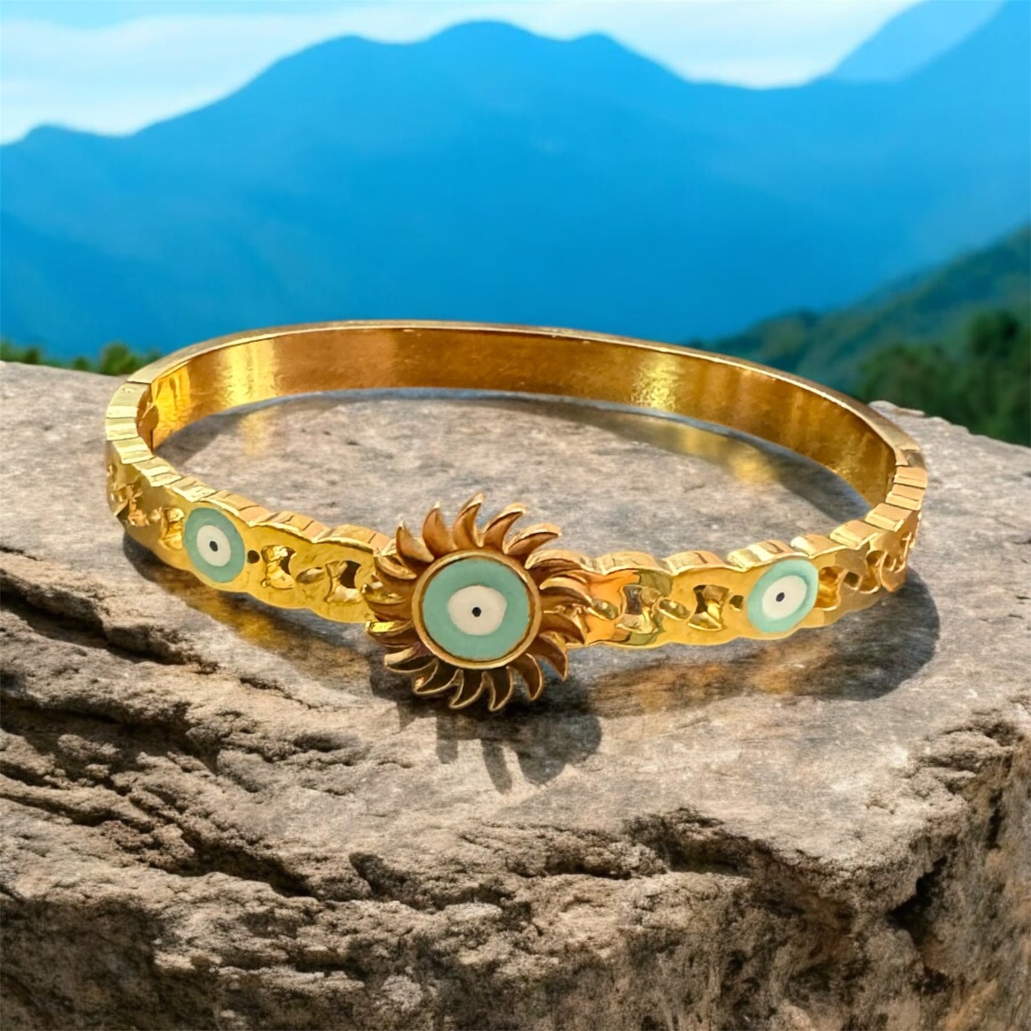 Sun Evil-Eye Stainless Steel Bracelet