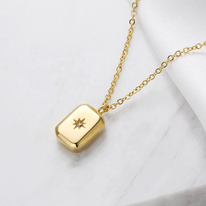 Brick Stone Embedded Necklace
