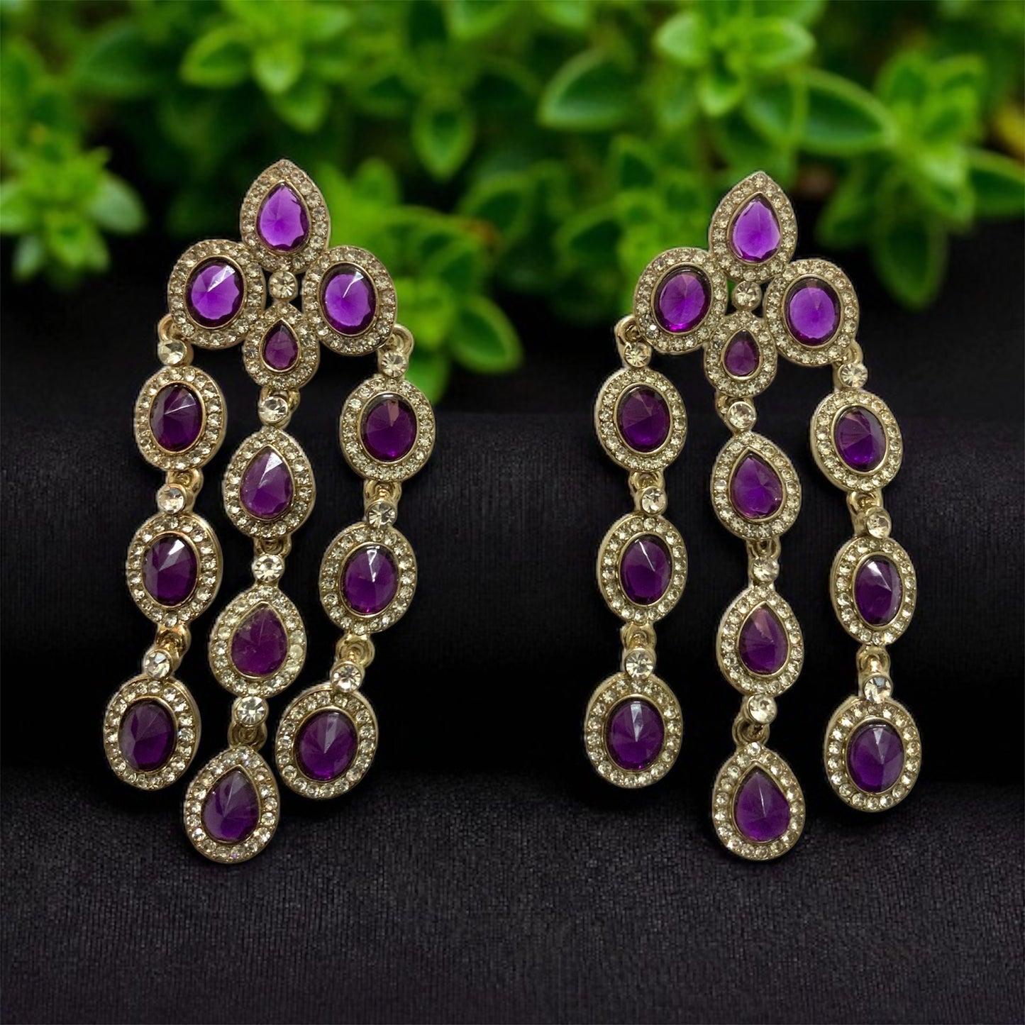 Purple Diamond Stone Dangler