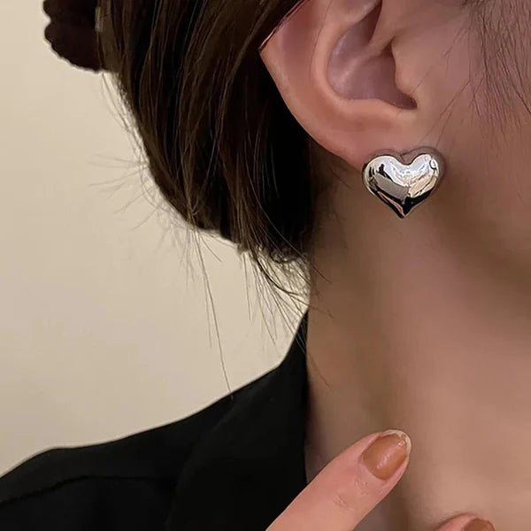 Sliver Little Heart Studs