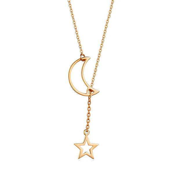 Gold Plated Moon-Star Necklace