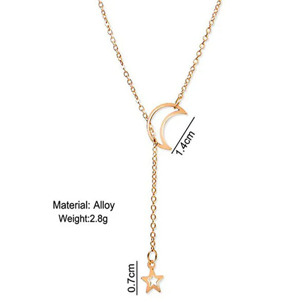 Gold Plated Moon-Star Necklace
