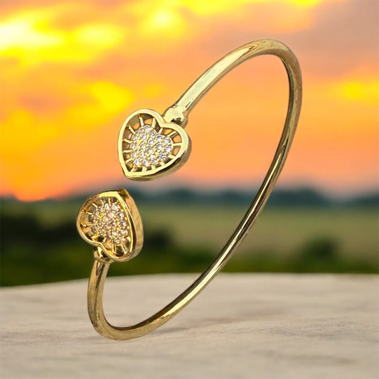 Plain Stainless Steel Bracelet with Heart