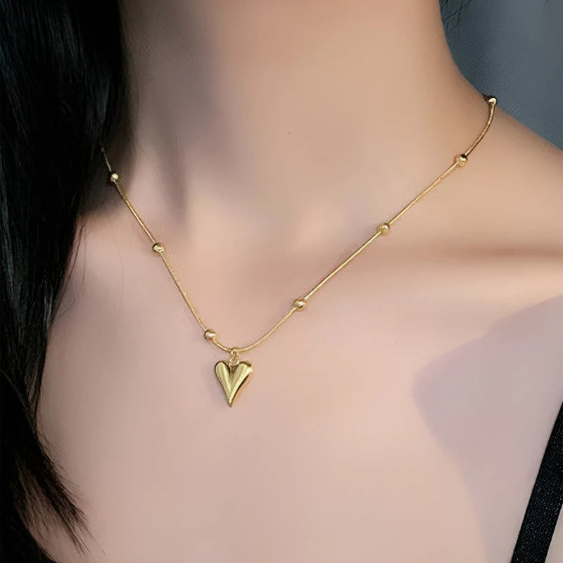 V Shape Heart Necklace