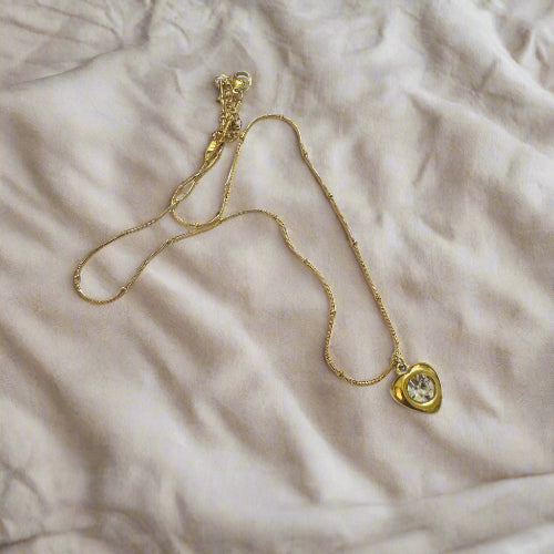 Heart Gem Stone Necklace