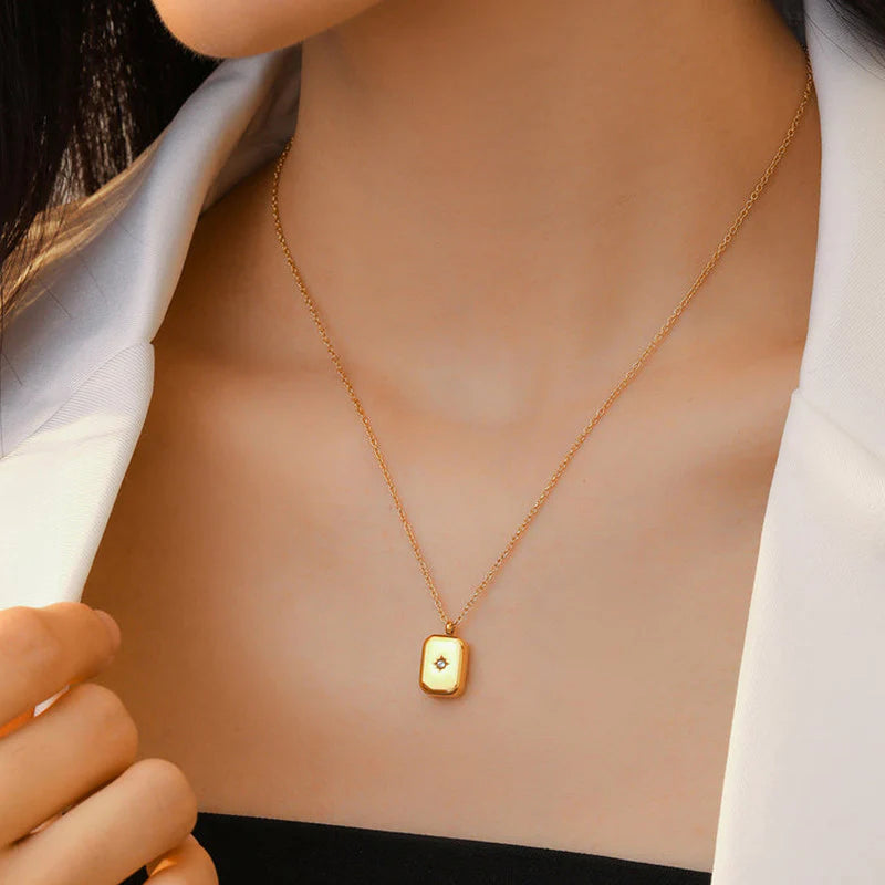 Brick Stone Embedded Necklace